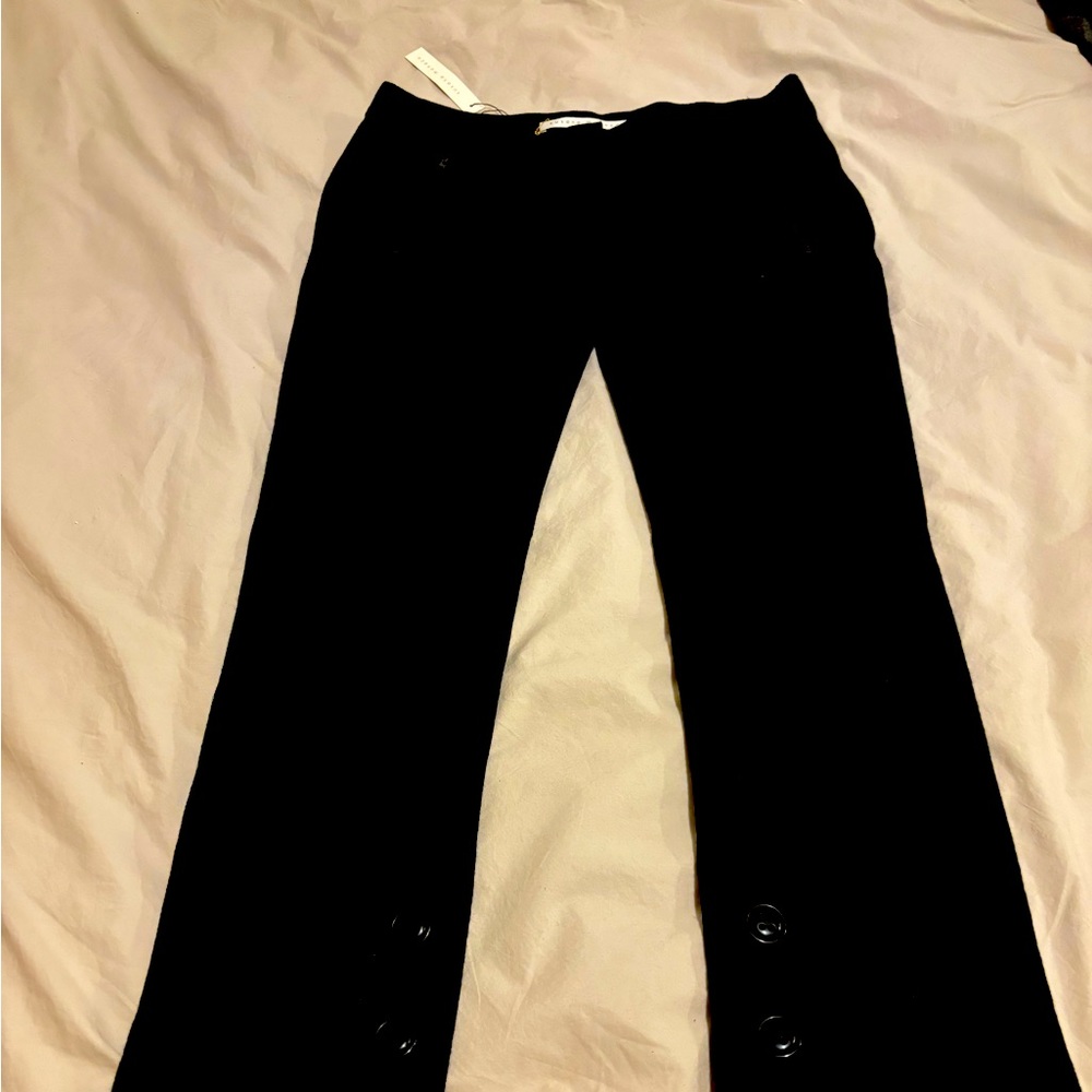 New w/ tag, Suzannah Monaco wool pants with button detailing on the leg, size 28